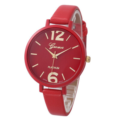 

Geneva Design Women Watches 2018 Fashion Ladies Casual Faux Leather Quartz Wrist Watch Clock Montre Femme relogios femininos