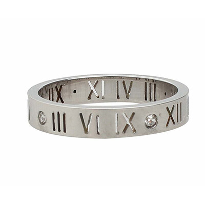 

Roman Numerals Hollow Diamante Titanium Steel Plated Couple Finger Charm Tail Ring Gifts