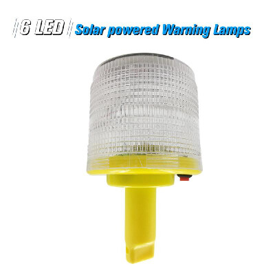 

Solar Warning Lights 6pcs Leds White Light Solar-powered Warning Lamps Obstruction Lamp Beacon Light Traffic Warning LightsTowe