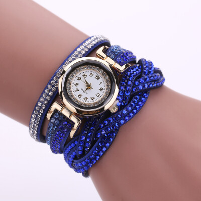 

Simple watch with diamond woven strap with diamond dial