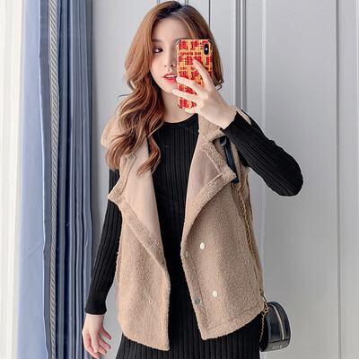 

Tailored Womens Solid Winter Warm Outwear Sleeveless Pockets Vintage Beading Splice Coats