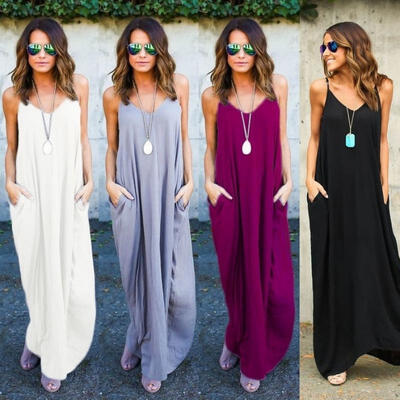 

Fashion Women Summer Boho Casual Long Maxi Evening Party Cocktail Beach Dresses Sundress