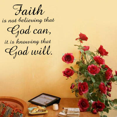 

Greensen Black PVC Wall Sticker Faith God Quote Vinyl Art Decal Home Study Room Decoration Removable