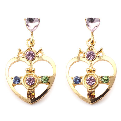 

Japanese Anime Wind Jewelry Sailor Moon Point Drill Glaze Earrings Personalized Creative Earrings