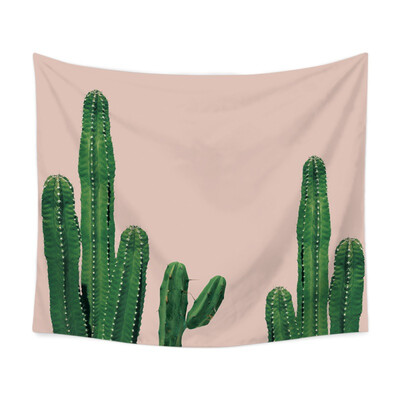 

Watercolor Cactus Printed Tapestry Polyester Fabric Hippie Bohemian Print Home Decor Wall Hanging Tapestry Beach Throw Blanket