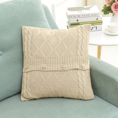 

Gobestart Knitting Button Fashion Throw Pillow Cases Cafe Sofa Cushion Cover Home Decor