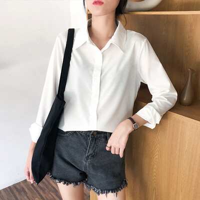 

Women Fashion Lapel Military Style Wild Shirt Button Long Sleeve Sweatshirt Tops