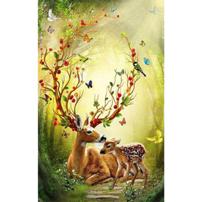 

5D DIY Full Drill Diamond Painting Forest Deers Cross Stitch Embroidery Kit