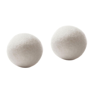 

Toponeto Sheep 2-Pack Premium Wool Dryer Balls Reusable Natural Fabric Softener 6CM