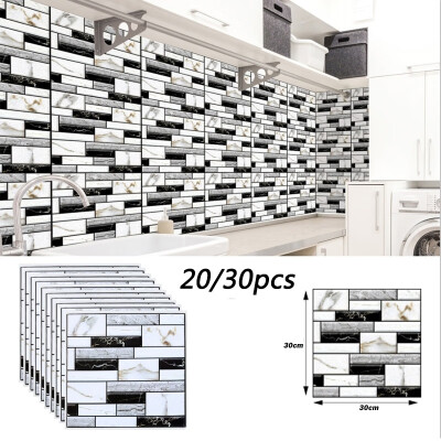 

2030PCS 3D Wall Sticker Tile Brick Self-adhesive Waterproof Kitchen Bathroom Home Decor DIY Removable