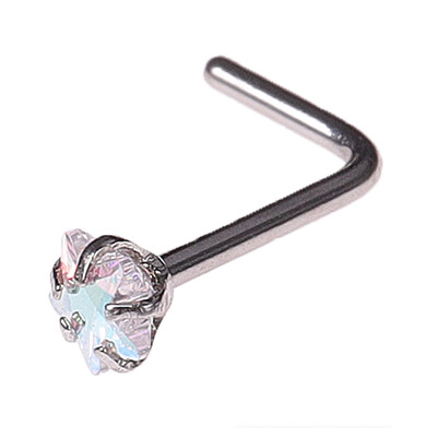 

20G 8-36Pcs Stainless Steel  Screw Bone Shaped Nose Ring CZ Nose Stud Retainer Labret Nose Piercing Jewelry