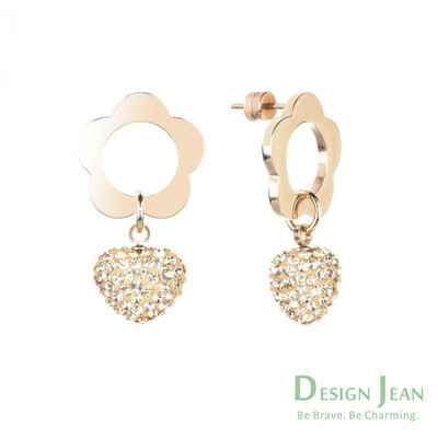 

Desijn Jean DIJUE Rose gold wild inlay earrings women fashion 13920