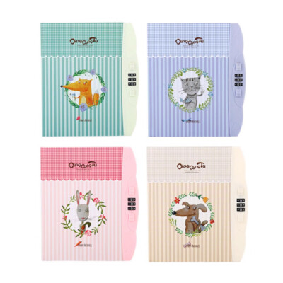 

Random Color Password Notebook Student Cartoon Small Notebook Coloring Page Cute Notebook With Lock Diary Beautiful