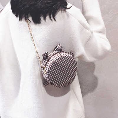 

Canvas small bag handbags new 2019 cute cartoon small round bag girl summer small fresh shoulder Messenger bag