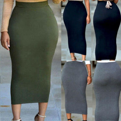 

Muslim Thin Skirt Bodycon Slim High Waist Stretch Long Women Pencil Skirt