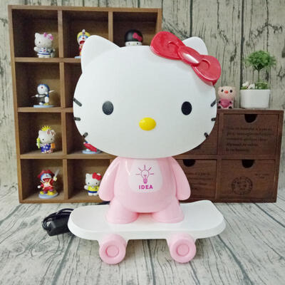 

Cartoon Skateboard KT Cat LED Table Lamp Straight Into Warm Night Light