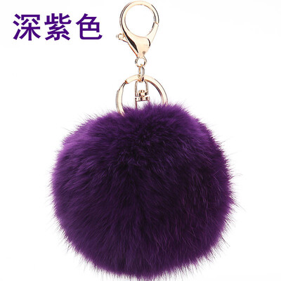 

Rabbit hair ball key ring car with 8 cm plush accessories female key chain cute fur bag pendant lobster clasp