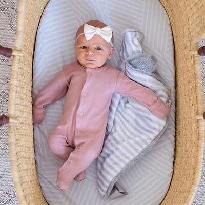 

Newborn Baby Girl Boy Long Sleeve Solid Romper Jumpsuit Outfits Clothes 0-24M