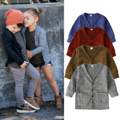 

US Toddler Kid Baby Boys Girl Top Cardigan Jacket Coat Outerwear Knitted Clothes