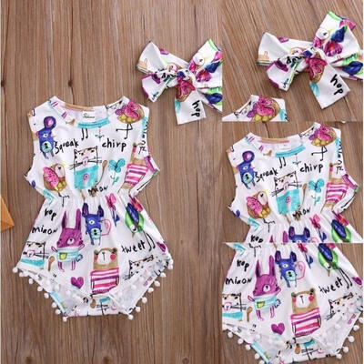 

Newborn Toddler Infant Baby Girl Romper Jumpsuit Bodysuit Outfit Sunsuit Clothes 0-3Y