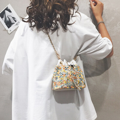 

Net red pouch handbag 2019 new ins bucket bag wild gas chain bag summer small fresh messenger bag