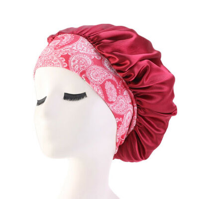 

Adjust Women Bonnet Cap Salon Shower Sleep Hair Head Cover Wide Band Elastic Hat