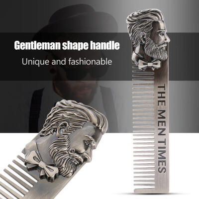 

Greensen Gentleman Shape Stainless Steel Portable Pocket Beard Shaving Comb Mustache Hair