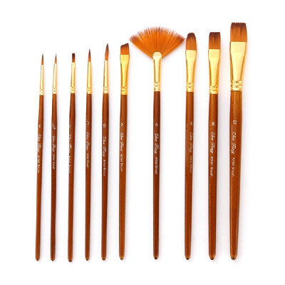 

10pcs Paint Brushes Set Kit Artist Paintbrush Multiple Mediums Brushes with Nylon Hair for Artist Acrylic Aquarelle Watercolor Gou