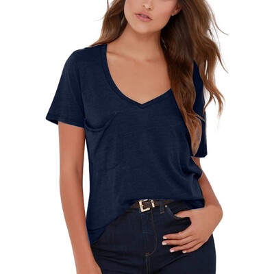 

women clothes t shirt Casual V Neck Solid Simple Tops Short Sleeve tshirt Basic Modal tshirt women