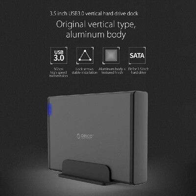 

ORICO 7688U3 USAP Vertical Hard Drive HDD Enclosure 35 inch USB 30 to SATA 30 HDD Case Docking Station Support WindowsMacLinu