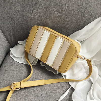 

New contrast color mosaic bag female 2019 new popular Korean version of the wild single shoulder slung fashion casual small square bag