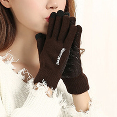 

Men Women Full Finger Touch Screen Winter Warm Open-palm Lined Thermal Gloves