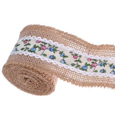 

〖Follure〗1 Roll Natural Vintage Jute Burlap Ribbon DIY Wedding Strap Party