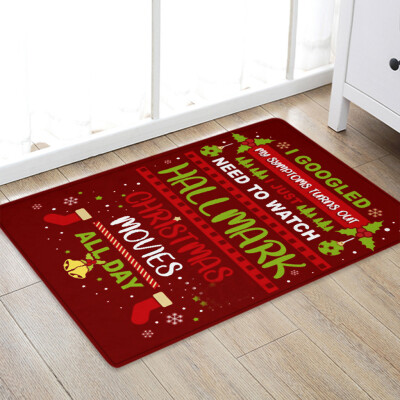 

Siaonvr Christmas Carpet Kitchen Doorway Bathroom Floor Carpet Floor Mat Print 50x80cm