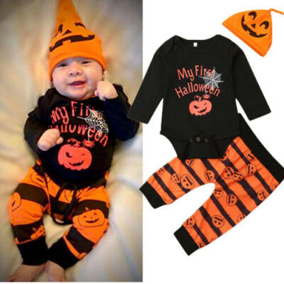 

My First Halloween Newborn Baby Boy Girl Rompers Jumpsuit Pants Clothes Outfits