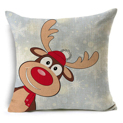 

2020 New Christmas Linen Cushion Cover Throw Pillow Case Xmas Home Decor Festive Gift