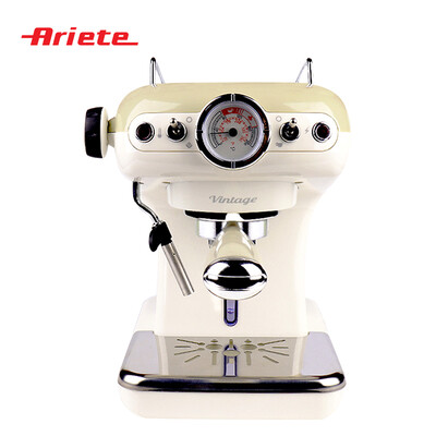 

Ariete 1389 coffee machine home pump pressure Italian concentrated semi-automatic grinding retro beige