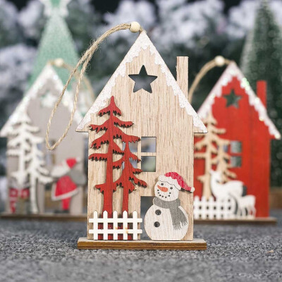 

Tailored House Shaped Christmas Tree Hanging Pendant Wooden Small Hanging Ornament