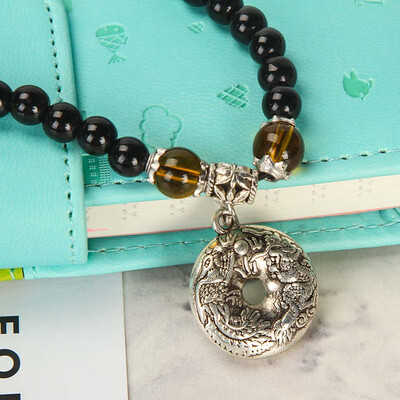 

Natural Gold Obsidian Stone Bracelets 108 Beads with Tiger Eye Stone for Lover Men Women Crystal Bracelet Jewelry