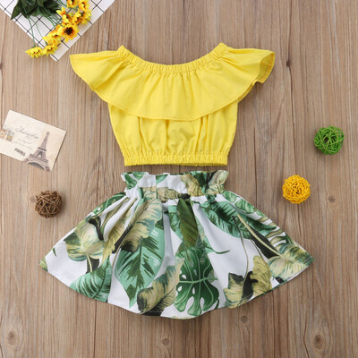 

Fashion Baby Girl Summer Tops T-ShirtTutu Skirt Princess Party Floral Dress