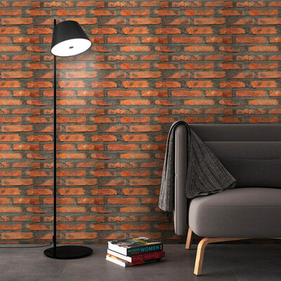 

〖Follure〗Simulation Brick Stone Rustic Effect Self-adhesive Wall Sticker Home Decor A