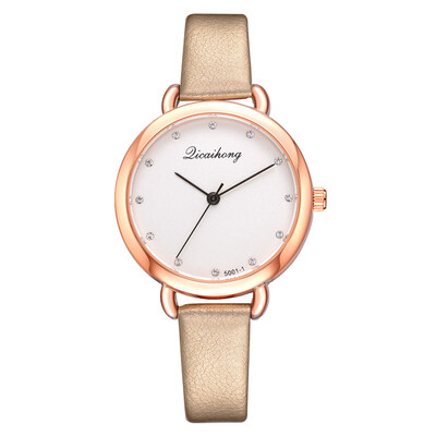 

Korean fashion with rhinestone scale time watch wish new direct PU ladies watch