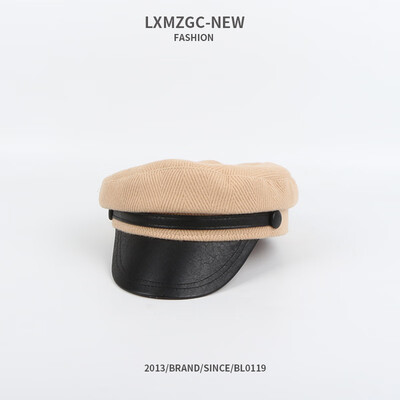 

2019 the new hat star with the same beret autumn&winter retro military hat lady tide style 100 duck tongue cap