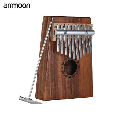 

ammoon 10-Key Thumb Piano Kalimba Mbira Sanza Hawaiian Koa Solid Wood with Carry Bag Music Book Tuning Hammer Musical Gift AKP-10K