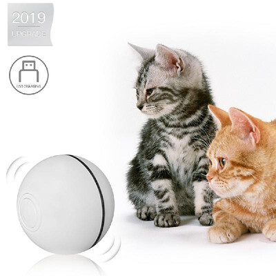

Electric Interactive Cat Toy Ball Rolling Ball for Kitten Cats Exercise Chase LED Light USB Rechargeable Steering Automatically