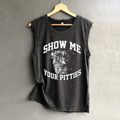 

Starmoon Fashion Womens O-Neck Letter Printing Sleeveless Vest Blouse Loose Shirt Tops