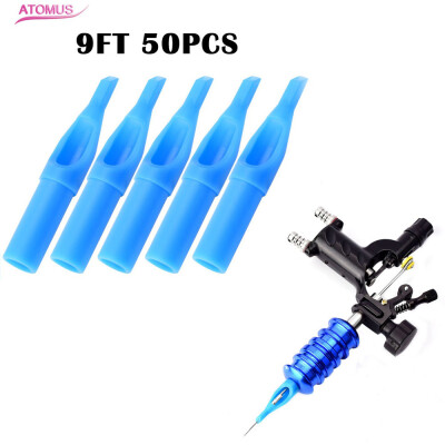 

〖Follure〗ATOMUS 50pcs Plastic Sterile Disposable Tattoo Tips Needle Blue 5FT