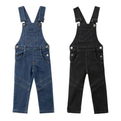 

UK Stock Baby Girl Toddler Trousers Kid Dungaree Overall Jumpsuit Playsuit Jeans