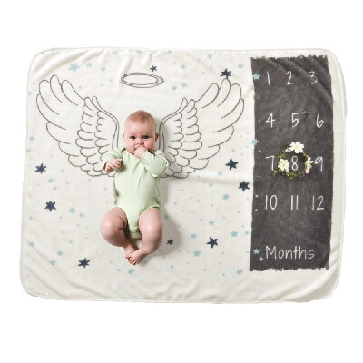 

Baby Monthly Milestone Blanket For Girl Boy Floral Wings Unicorn Frame Newborn Photo Prop Background Super Soft Flannel 28 40in