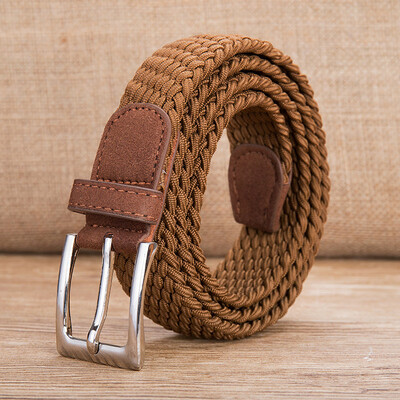 

New Elastic Force Unisex belt Solid Color Canvas Pin Buckle Men belt Casual elasticity student Men&Women Wild belt